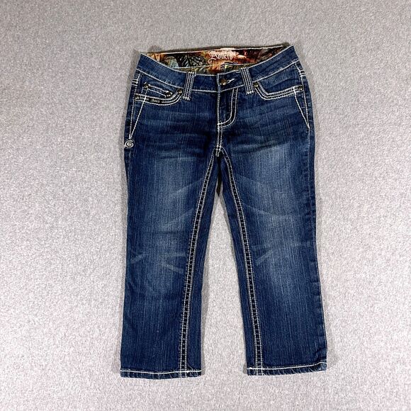Adiktd Womens Jeans Blue Tag Size 2 (00x00) Low Rise Capri Stretch - Picture 1 of 13